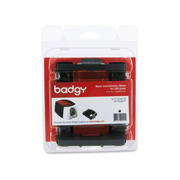 Badgy ID Card Printer Ribbon,Black,8 in. H CBGR0500K