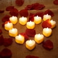 thumbnail image 3 of 6pcs Heart Shape LED Tealight Candles Battery Operated Love Candle Electric Tea Lights for Valentine's Day Wedding Table Decor, 3 of 19