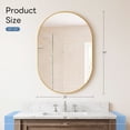 thumbnail image 2 of GIANNA 20"x30" Oval Bathroom Mirror – Metal Frame, Elliptical Wall Mirror for Vanity, Gold, 2 of 5