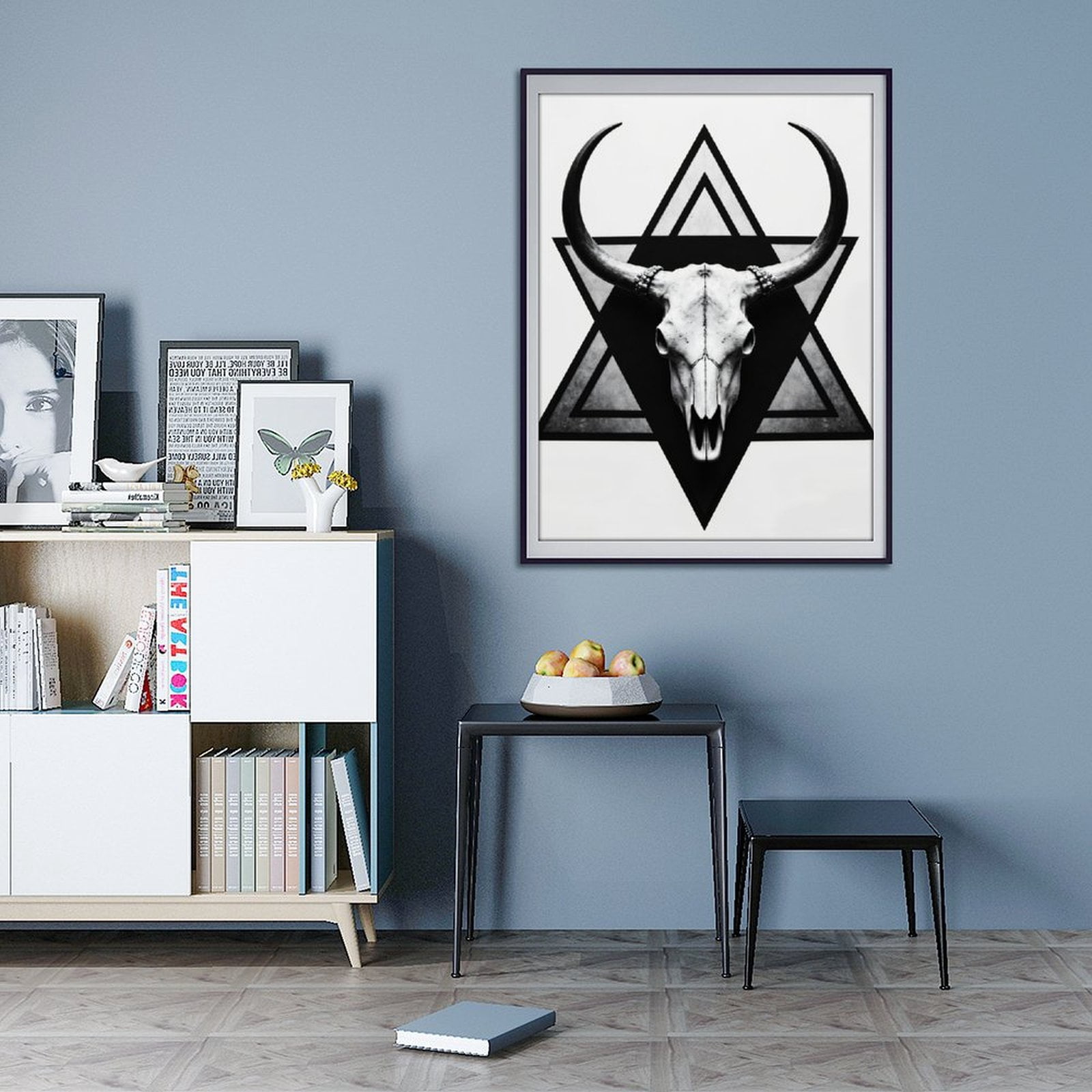 Diamond Art Kits for Adults - 5d Geometric Bull Skull Art Print Diamond Painting for Adults, Diamond Art for Adults Beginners, Diamond Painting Kits for Adults for Home Wall Decor