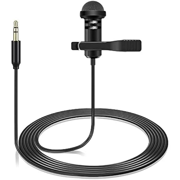 Lavalier Microphone for Rode Wireless GO 2 / ii & DJI Mic Transmitters, Omnidirectional Lapel Lav Videomic with Clip, 5 ft