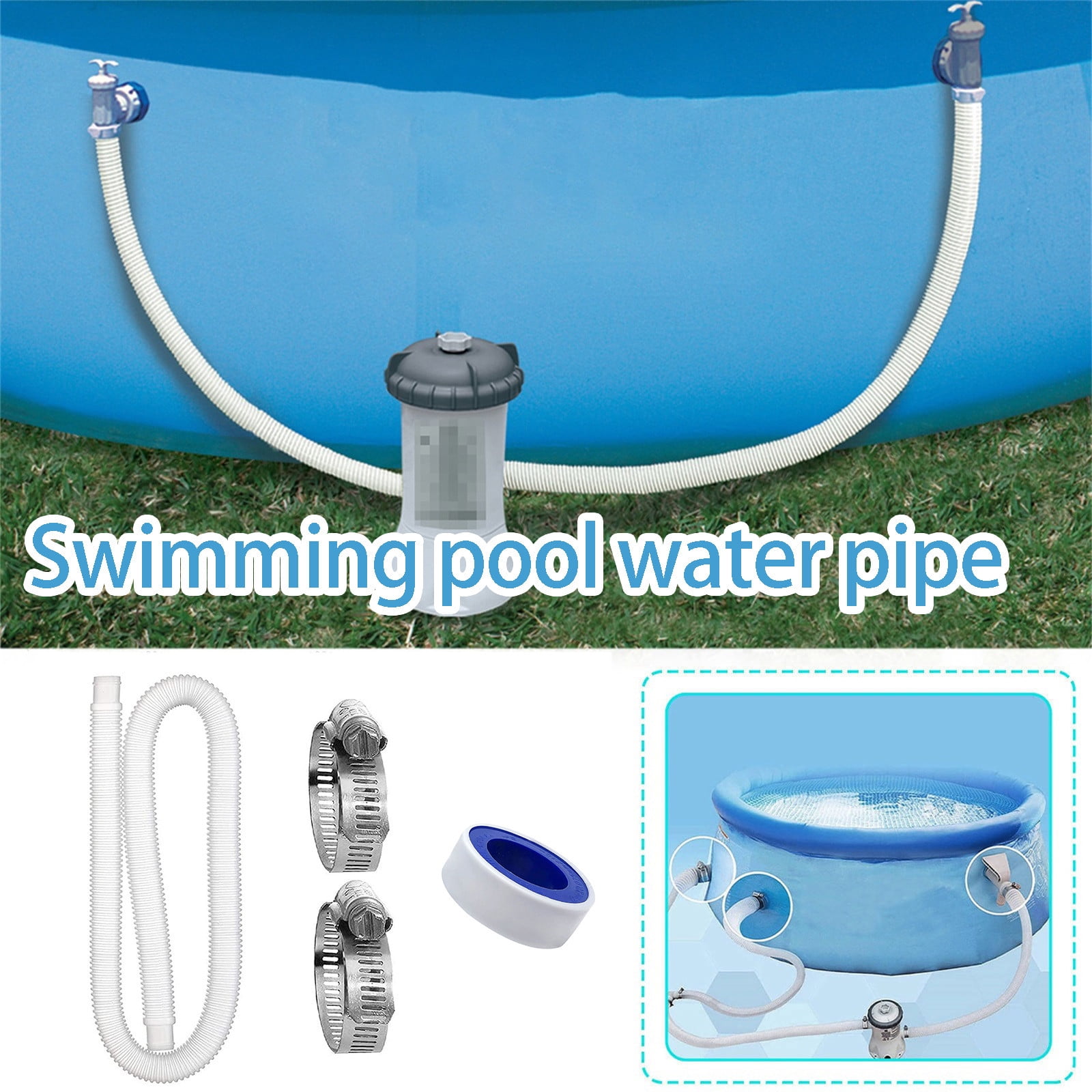 Details about   59" Swimming Pool Replacement Premium Hose Pump Hose for Above Ground Pool 1.25" 