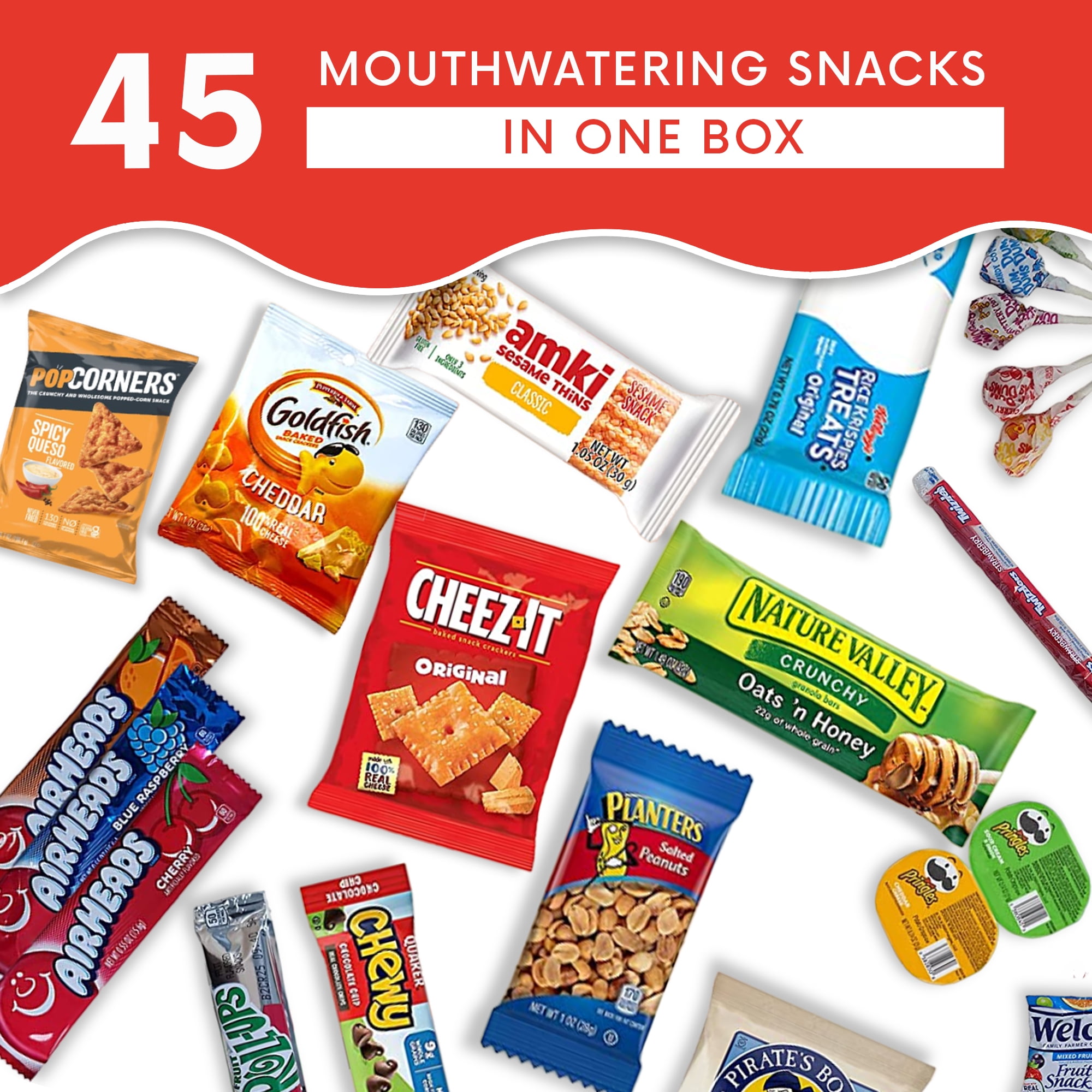 Jumbo Jumble Energy Snack Box (45 Count) Holiday Gift Care Package Snacks Variety Pack for Adults Teens Kids Men Women School College Office Birthday (Energy Set)