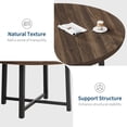 thumbnail image 4 of 47 - pulgada round dining mesa para 4 - moderno industrial kitchen mesa con thick tabletop y sturdy metal base, space - saving muebles para kitchen y dining room (brown), 4 of 7