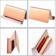 thumbnail image 2 of 2 Pack Stainless Steel Business Cards Holders Desktop Card Display for Business Name Card Rack Organizer for Office, Daily Use 9*4.9*4.9cm Rosy Gold, 2 of 5