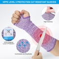 thumbnail image 3 of Cut Resistant Sleeve, Arm Safety Protectors Sleeves with Thumb Hole Level 5 Protection Forearm Guard, 3 of 5