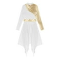 thumbnail image 7 of renvena Women's Color Block Metallic Long Sleeve Liturgical Praise Dance A White M, 7 of 7