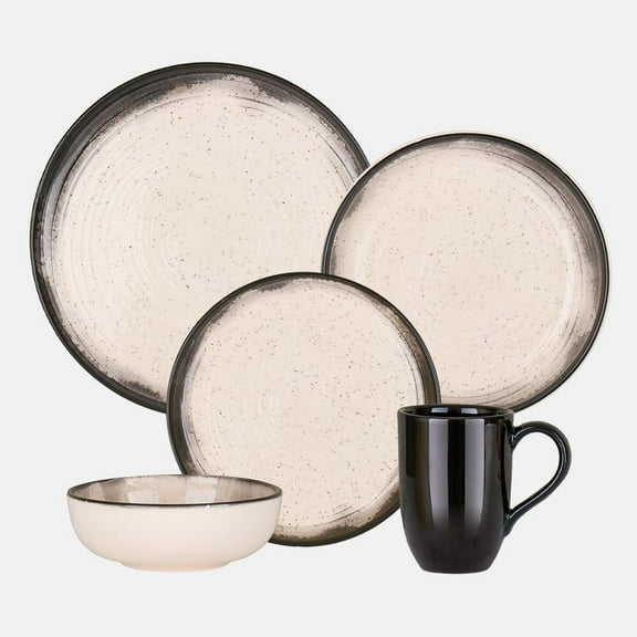 Oxford Contempo, Tiramisu Stoneware 20 Piece Dinnerware Set, Service for 4