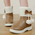 thumbnail image 2 of Kali_Store Girls Snow Boots Non Slip Warm Breathable Girls Winter Boots Toddler Winter Shoes(Khaki Size,12 Little Child), 2 of 7