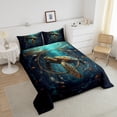thumbnail image 4 of Sea Turtle Comforter Set Dreamcatcher Twin Bedding Sets,Boho Feather Quilt Bed Set Nautical Sea Animals Duvet Insert,Exotic Bohemian Decor, 4 of 7