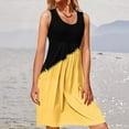 thumbnail image 2 of IROINNID Fit&Flare Dress For Women Sleeveless Round Neckline Casual Color-Blocking d Dress Strapless Contrast Color Dress, 2 of 5