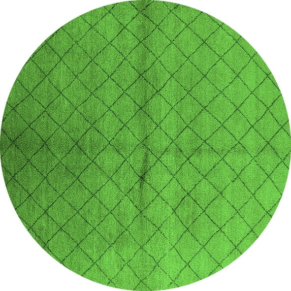 Ahgly Company Indoor Round Oriental Green Industrial Area Rugs, 7' Round