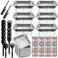 thumbnail image 3 of VeZee 50 Piece All-in-One Chafing Dish Buffet Set with Racks, Fuel Cans & Serving Utensils for Catering, Parties & Events, 3 of 9