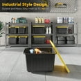 thumbnail image 6 of Nazhura Plastic Storage Bin, Black Stackable and Nestable Storage Boxes with Yellow Lids and Secure Latching Buckles, Large Storage Container, 72 Qt-6 Pack, 6 of 8