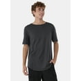 thumbnail image 6 of No Boundaries Men's & Big Men's Longline Curved Hem Elongated Tee Shirt, 2-Pack, Sizes XS-5XL, 6 of 7