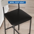 thumbnail image 4 of Set of 4 pu forrado bar stools con footrest y back-counter height kitchen bar sillas para kitchen island apartment o counter bar (gray fácil montaje), 4 of 6