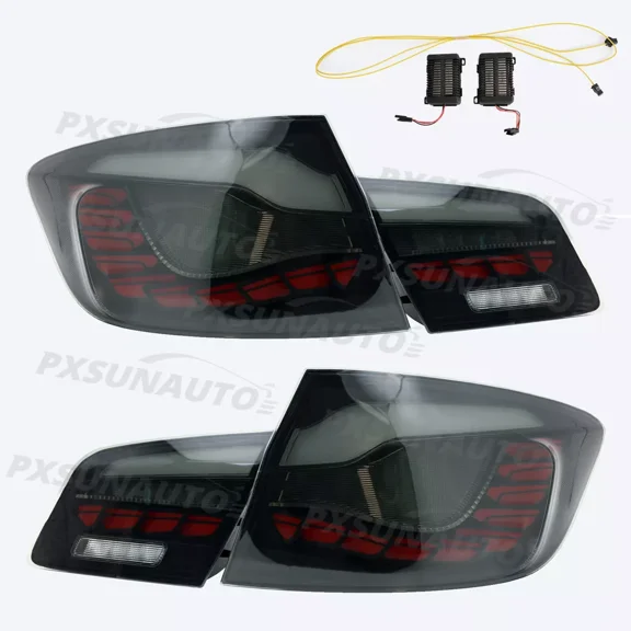 4PCS LED Smoked Sequential Tail Lights For BMW 5 Series F10 LCI 2011-2016 LH RH