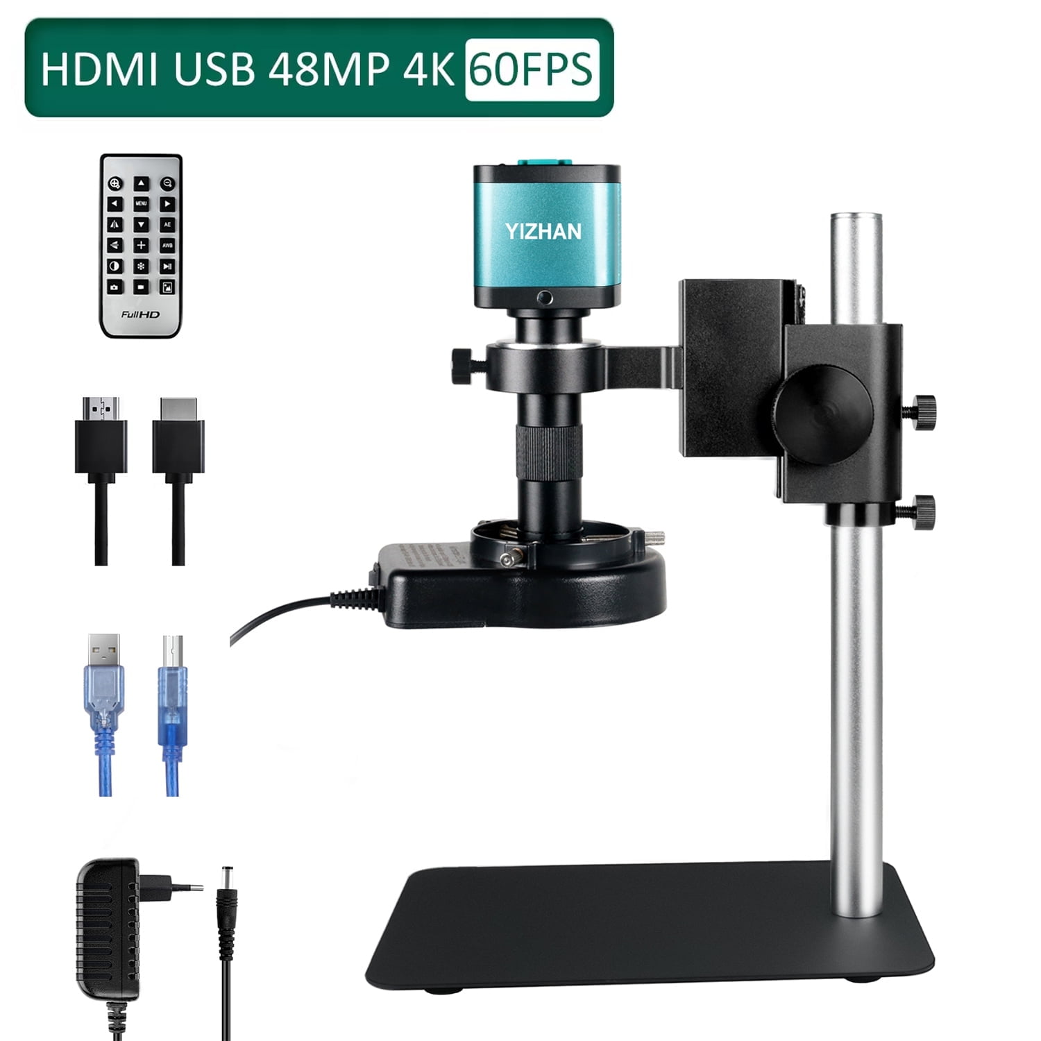 Microscopio Digitale YIZHAN YZ13-1605B 4K HDMI USB Zoom 1–150× – Con Base E Telecomando - 2