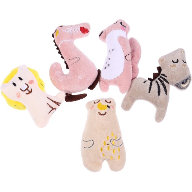 Muñecos de gatos de peluche Molar para mascotas, juguetes para gatitos, perritos, gatos, cachorros, juguete interior mezclado con suministros, forma de dibujos animados, 5 uds. Sincero Electrónica