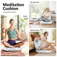 thumbnail image 3 of Round Meditation Cushion, 22" Dutch Velvet Floor Pillow with PP Cotton Filling for Yoga, Zen, Reading, and Floor Seating, Boho Print, 3 of 5