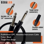 Gearlux Instrument Cable/Professional Guitar Cable 1/4 Inch to 1/4 Inch, Black, 25 Foot