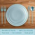 thumbnail image 2 of PARTY DISPOSABLE DINNERWARE SET | 156 pc | 20 Dinner Plates | 20 Salad Plates | 20 Dessert Plates | 48 Forks | 24 Spoons | 24 Knives (Opulence - Mint), 2 of 3