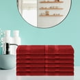 thumbnail image 2 of Meadowcove Rayon from Bamboo/Cotton Blend 12-Piece Face Towels Set , Crimson by Blue Nile Mills, 2 of 5