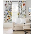 thumbnail image 2 of Botanical Flower Blackout Curtains 39 Inches Long for Bedroom, Watercolor Retro Spring Farm Leaf Thermal Insulated Room Darkening Black Out Window Curtain Panels Grommet Drapes for Living Room, 2 of 8