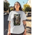 thumbnail image 4 of Camiseta de algodón para mujer, de manga corta, de secado rápido, con diseño de ovejas y hojas de parra, ideal para gimnasio, color blanco (talla 5XL), 4 of 7