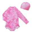 thumbnail image 1 of Kids Girl Rash Guard Swimwear Summer Long Sleeve Sun Protection Bathing Suits for Girls 8-9 Years, 1 of 6