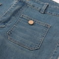 thumbnail image 7 of OSOLU Solid Color Women New 2025 Loose Wide Leg Large Size Casual Washed Button Micro Horn Jeans Women Cozy Pants Trousers Daily Relaxed Fit Breathable Bottoms, 7 of 7