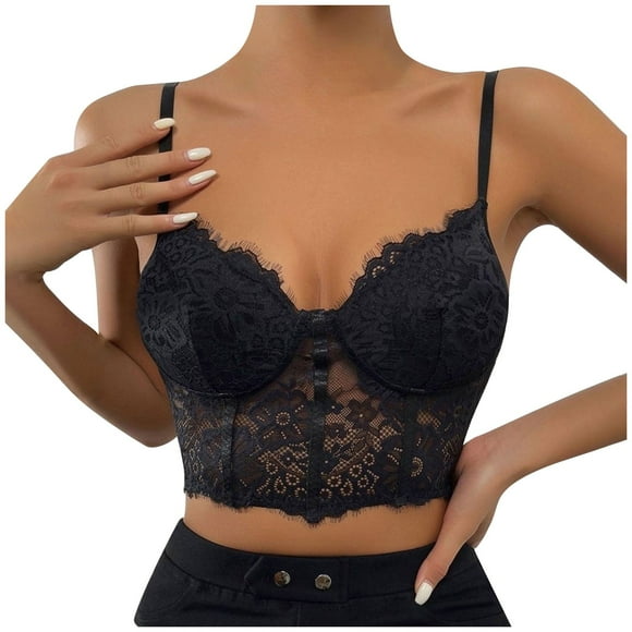 Camisole Corset en Dentelle Aguichant avec Dos en Maille Style Rue pour Femmes