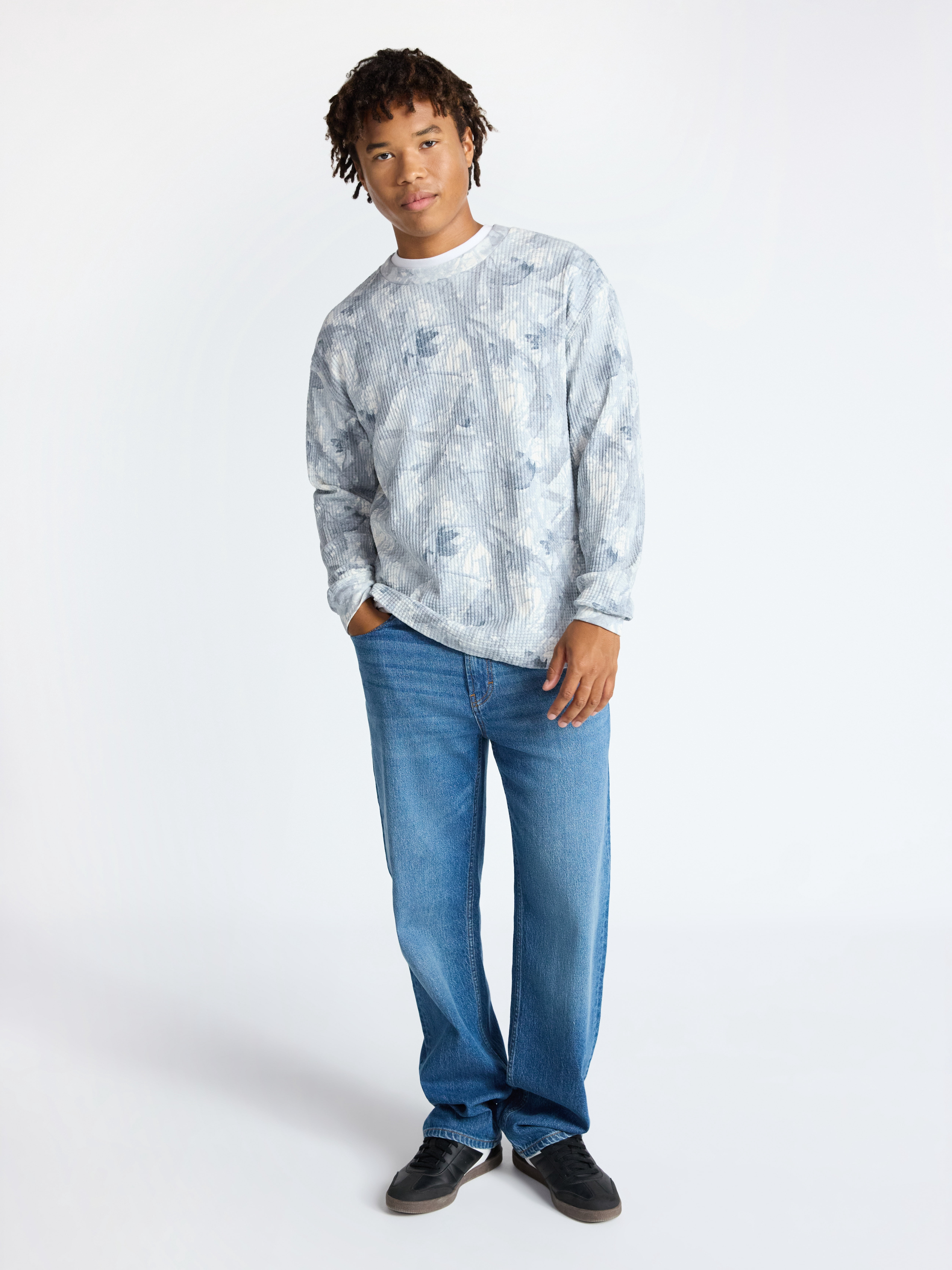 No Boundaries Thermal Tee with Long Sleeves, Men's & Big Men's