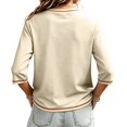thumbnail image 4 of Halloween Tops for Women Funny Vintage Witch Graphic Tees Tops Casual Crewneck 3/4 Length Sleeve Witch Shirt for Halloween Party Costumes Fall Events and Casual Wear, 4 of 4