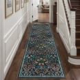 thumbnail image 3 of BERTHMEER 2'x8' Runner Rugs for Hallway Bathroom Bedroom Entryway Kitchen Non Slip Washable Blue Floral Vintage Oriental Traditional Flower Runner Rugs, Multicolor, 3 of 8
