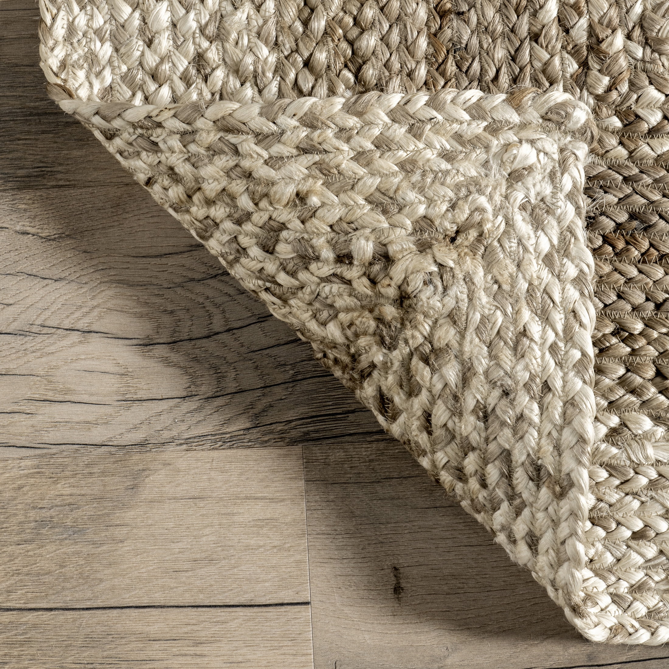 nuLOOM Charlene Braided Border Jute Area Rug, 7' 6" x 9' 6", Charlene Natural