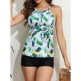 thumbnail image 3 of Charmo Womens Tankini Bath Suits Tummy Control Halter Two Piece Swimsuit with Belt, 3 of 7