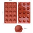 thumbnail image 5 of Pequeño molde de silicona semiesférico con 15 cavidades, 3 moldes para hacer chocolate, tartas, gelatinas y mousse de cúpula. Rojo Verde, 5 of 5