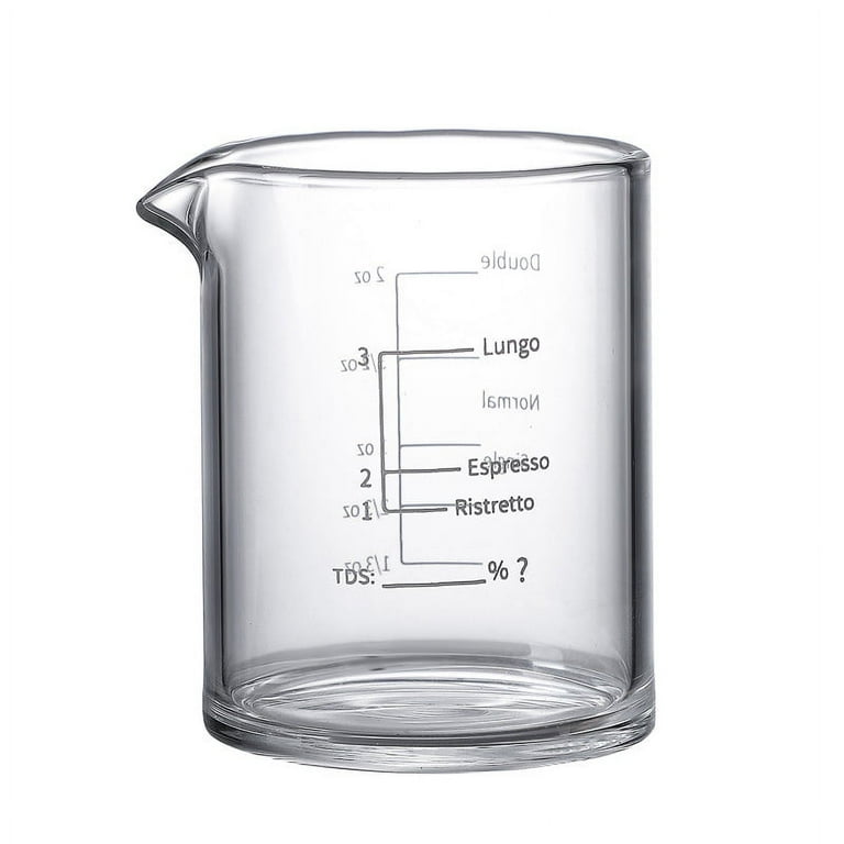 Espresso Shot Glass Cups 200ml Measures Cup Transparent Scale Glass Barista  Double Pouring Spouts with Handle for Bar Party Espresso Coffee Milk