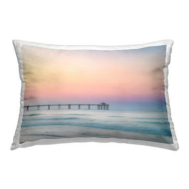 Stupell Industries Sunset Beach Pier Decorative Printed Throw Pillow, 14 x 20