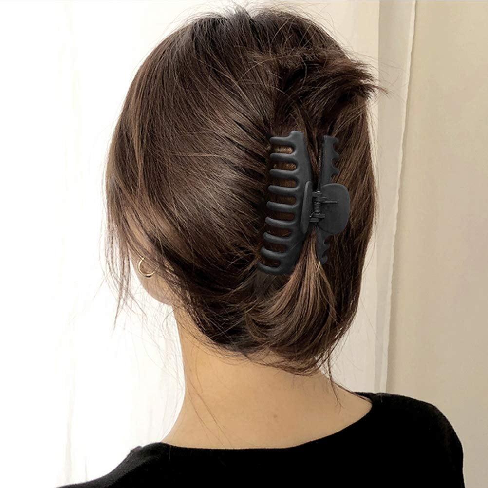 Frost Black/Frost Black Strong Hold Hair Clips for Thick Hair Senntech Big Hair Claw Clips 4 Inch Nonslip Large Claw Clip for Women Thin Thick Hair 2 Pack 