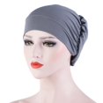 thumbnail image 2 of Happy Date Women Solid Color Soft Knotted Night Sleep Casual Beanie Cap Muslim Bonnet Turban Chemo Hat, 2 of 2