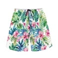 thumbnail image 3 of Binienty Board Shorts Men's Swim Trunks With Tropical Hibiscus Pattern - Breathable for Beach Swimming and Summer Vacations, 3 of 9