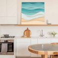 thumbnail image 5 of Framed Canvas Wall Art for Living Room Teal Green Beach Waves Wall Decor, Abstract Water Lines Aesthetic Paintings for Bedroom Office Kitchen Bathroom, Ready to Hang Artwork Wall Pictures 8x8 Inch, 5 of 9