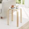 thumbnail image 4 of Costway Set of 4 18" Stacking Stool Round Dining Chair Backless Wood Home Decor White, 4 of 9