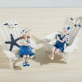 thumbnail image 6 of Mini Beach Chair Ornaments for Coastal, Ocean, Nautical Theme Home Bathroom Decorations - Handcrafted Pine Mediterranean Style Doll Chair (4 in), 6 of 8