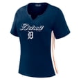 thumbnail image 3 of Women's WEAR by Erin Andrews  Navy Detroit Tigers Notch Neck Cropped T-Shirt, 3 of 4