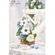 thumbnail image 3 of Flores artificiales de color azul serwalín y blanco para decoración de bodas, 3 of 9