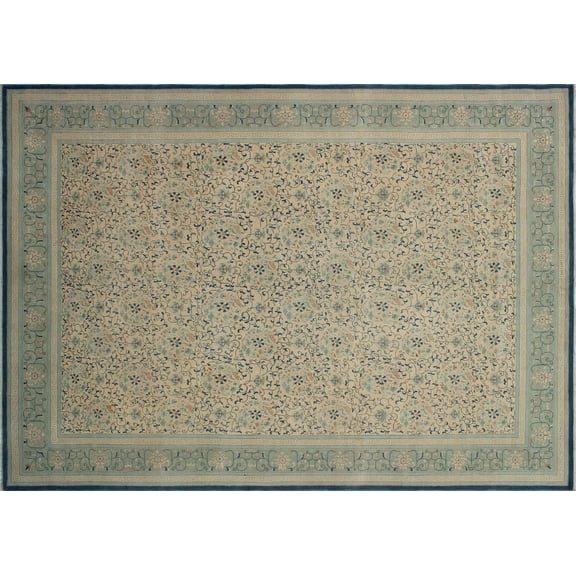 Peshawar Bahar Ivory/Lt. Green Rug, 9'9" x 13'10"