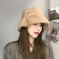 thumbnail image 4 of Winter Faux Fur Furry Bucket Hat Fluffy Fuzzy Warm Hat Plush Fisherman Hat for Women Teens Girls, 4 of 7